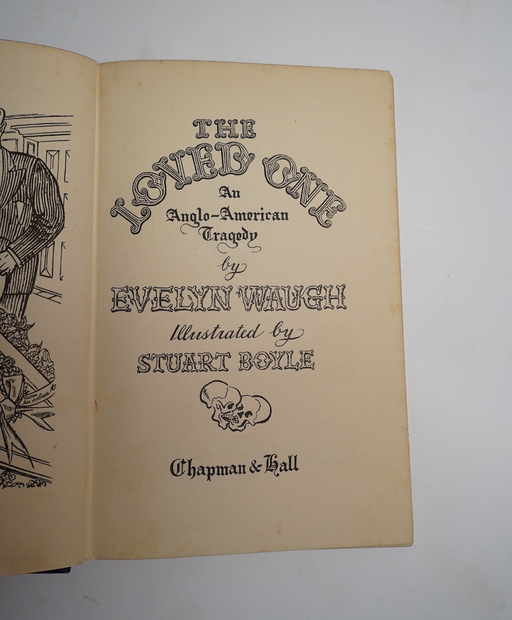 Waugh, Evelyn - The Loved One: An Anglo-American Tragedy, illustrated by Stuart Boyle, original blue cloth, spine lettered in gilt, in unclipped pictorial dust jacket, Chapman & Hall, London, [1948]
